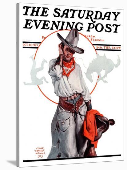 "Bronco Toss," Saturday Evening Post Cover, October 10, 1925-Edgar Franklin Wittmack-Stretched Canvas