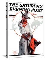 "Bronco Toss," Saturday Evening Post Cover, October 10, 1925-Edgar Franklin Wittmack-Stretched Canvas