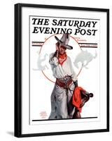 "Bronco Toss," Saturday Evening Post Cover, October 10, 1925-Edgar Franklin Wittmack-Framed Giclee Print