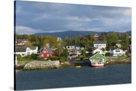 Bronnoysund, Norway, Colorful Fishing Houses and Homes from Water-Bill Bachmann-Stretched Canvas