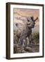 Brontops and Palaeolagus Rabbit of the Early Miocene Epoch-null-Framed Art Print