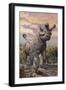 Brontops and Palaeolagus Rabbit of the Early Miocene Epoch-null-Framed Art Print