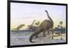 Brontosaurus Attacked by Allosaurus-Wilhelm Kuhnert-Framed Photographic Print