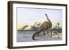 Brontosaurus Attacked by Allosaurus-Wilhelm Kuhnert-Framed Photographic Print