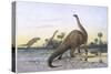 Brontosaurus Attacked by Allosaurus-Wilhelm Kuhnert-Stretched Canvas