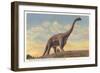 Brontosaurus, Dinosaur Park, Rapid City, South Dakota-null-Framed Art Print