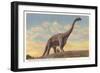 Brontosaurus, Dinosaur Park, Rapid City, South Dakota-null-Framed Art Print