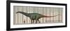 Brontosaurus Excelsus Size Compatison to an Adult Woman-Stocktrek Images-Framed Premium Giclee Print