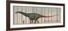 Brontosaurus Excelsus Size Compatison to an Adult Woman-Stocktrek Images-Framed Art Print