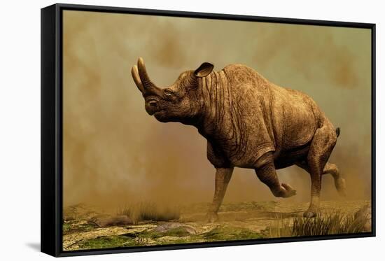 Brontotherium, a Family of Extinct Mammals-null-Framed Stretched Canvas