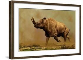 Brontotherium, a Family of Extinct Mammals-null-Framed Art Print