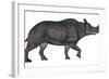 Brontotherium Isolated on White Background-Stocktrek Images-Framed Art Print