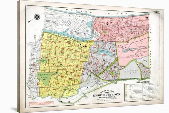 Bronx Index Map, 1938-null-Stretched Canvas