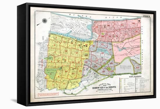 Bronx Index Map, 1938-null-Framed Stretched Canvas