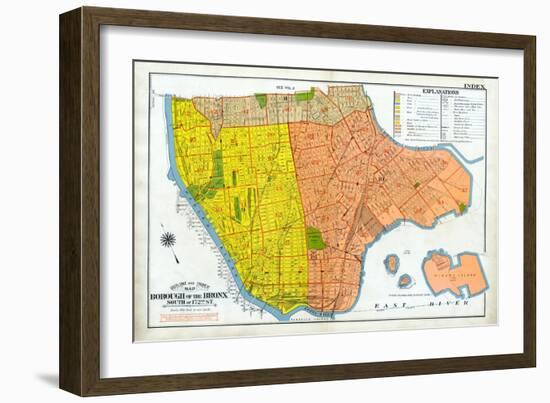 Bronx Index Map-null-Framed Giclee Print