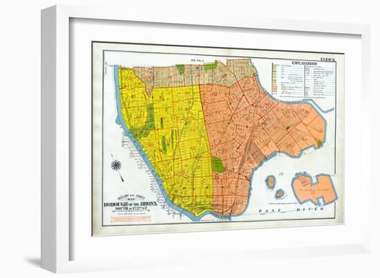 Bronx Index Map-null-Framed Giclee Print