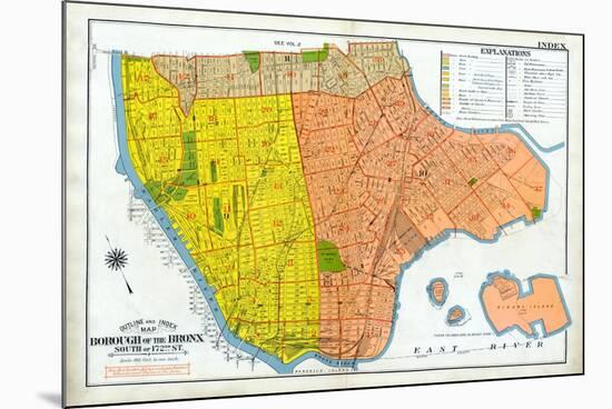 Bronx Index Map-null-Mounted Giclee Print