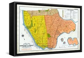 Bronx Index Map-null-Framed Stretched Canvas