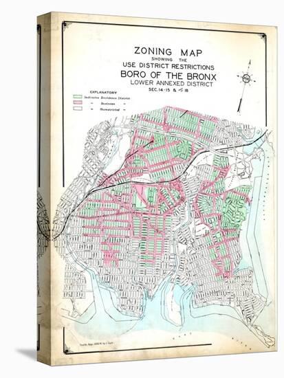 Bronx Zoning Map-null-Stretched Canvas