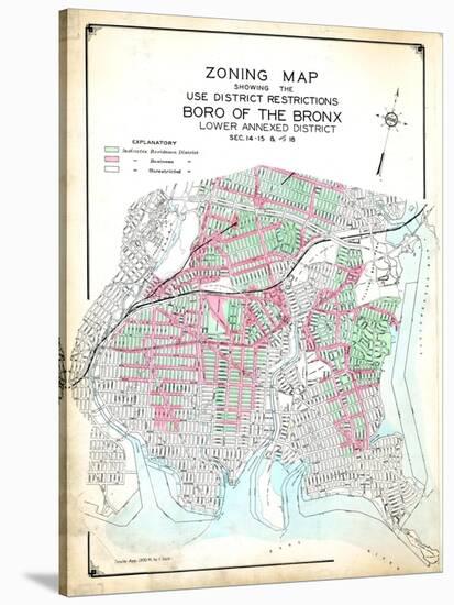 Bronx Zoning Map-null-Stretched Canvas