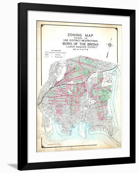 Bronx Zoning Map-null-Framed Giclee Print