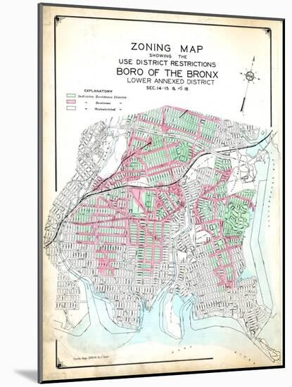 Bronx Zoning Map-null-Mounted Giclee Print
