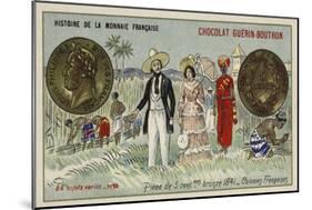 Bronze 5 Centimes Piece of the French Colonies, 1841-null-Mounted Giclee Print