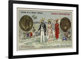 Bronze 5 Centimes Piece of the French Colonies, 1841-null-Framed Giclee Print