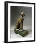 Bronze and Gold Statuette of Goddess Bastet as a Cat, also known as the Psamtik Cat-null-Framed Giclee Print