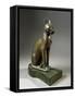 Bronze and Gold Statuette of Goddess Bastet as a Cat, also known as the Psamtik Cat-null-Framed Stretched Canvas