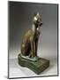 Bronze and Gold Statuette of Goddess Bastet as a Cat, also known as the Psamtik Cat-null-Mounted Giclee Print