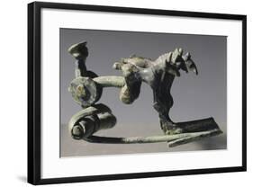 Bronze Arch Fibula with Warrior and Chariot Drawn by Three Ponies-null-Framed Giclee Print