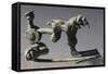 Bronze Arch Fibula with Warrior and Chariot Drawn by Three Ponies-null-Framed Stretched Canvas
