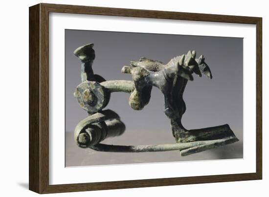Bronze Arch Fibula with Warrior and Chariot Drawn by Three Ponies-null-Framed Giclee Print