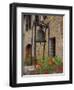 Bronze Bell, Geraniums and Farmhouse, Tuscany, Italy-Merrill Images-Framed Photographic Print