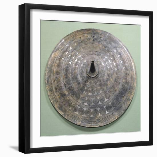 Bronze Belt Stud Decorated in Circles and Spirals, from Langstrup, Denmark-null-Framed Giclee Print