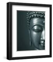 Bronze Buddha Head-null-Framed Art Print