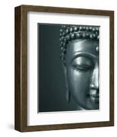 Bronze Buddha Head-null-Framed Art Print