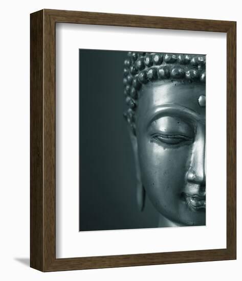 Bronze Buddha Head-null-Framed Art Print