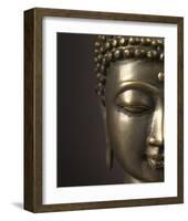 Bronze Buddha Head-null-Framed Art Print