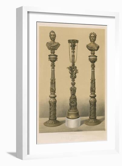 Bronze Candelabra, Royal Manufactory, Berlin-null-Framed Giclee Print