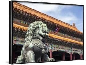 Bronze Chinese Lion (Female) Guards the Entry to the Palace Buildings-Gavin Hellier-Framed Photographic Print