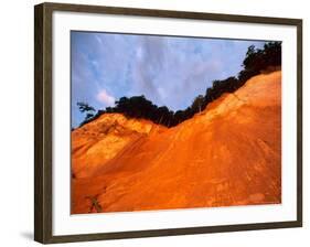 Bronze Cliffside in Dusk Light, Jasmund National Park, Island of Ruegen, Germany-Christian Ziegler-Framed Photographic Print