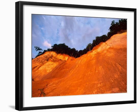 Bronze Cliffside in Dusk Light, Jasmund National Park, Island of Ruegen, Germany-Christian Ziegler-Framed Photographic Print