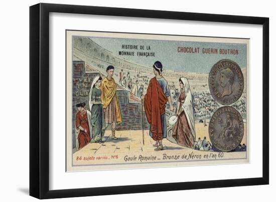 Bronze Coin of Nero, Roman Gaul, 60-null-Framed Giclee Print