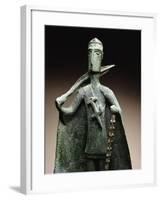 Bronze Depicting Tribal Chief with a Blanket, Armed with a Sword and Cudgel from Monte Arcosu-null-Framed Giclee Print