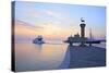 Bronze Doe and Stag Statues at the Entrance of Mandraki Harbour, Rhodes, Dodecanese-Neil Farrin-Stretched Canvas