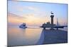 Bronze Doe and Stag Statues at the Entrance of Mandraki Harbour, Rhodes, Dodecanese-Neil Farrin-Mounted Photographic Print