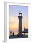 Bronze Doe and Stag Statues at the Entrance of Mandraki Harbour, Rhodes, Dodecanese-Neil Farrin-Framed Photographic Print