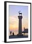 Bronze Doe and Stag Statues at the Entrance of Mandraki Harbour, Rhodes, Dodecanese-Neil Farrin-Framed Photographic Print